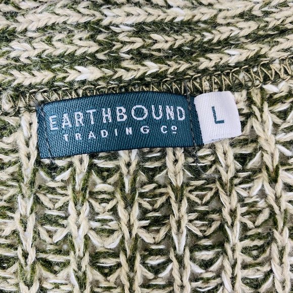 Earthbound Trading Co Cropped Top Green Marled Sweater Size Large - Picture 4 of 5